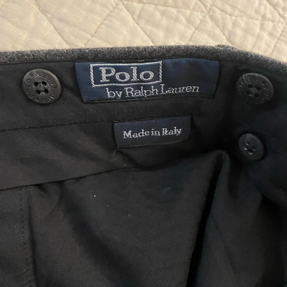 Polo Ralph Lauren‎ Made in Italy Vintage Gray Flannel Wool Preston Pant Size 40
